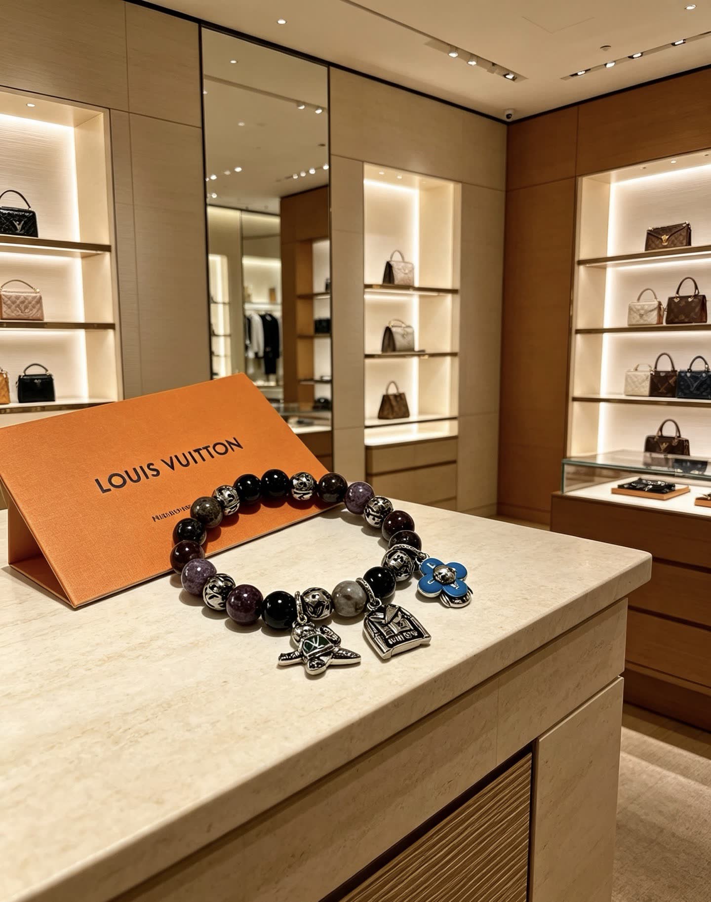 Louis Vuitton Beaded Bracelet with Charms Louis Vuitton Beaded Bracelet with Charms